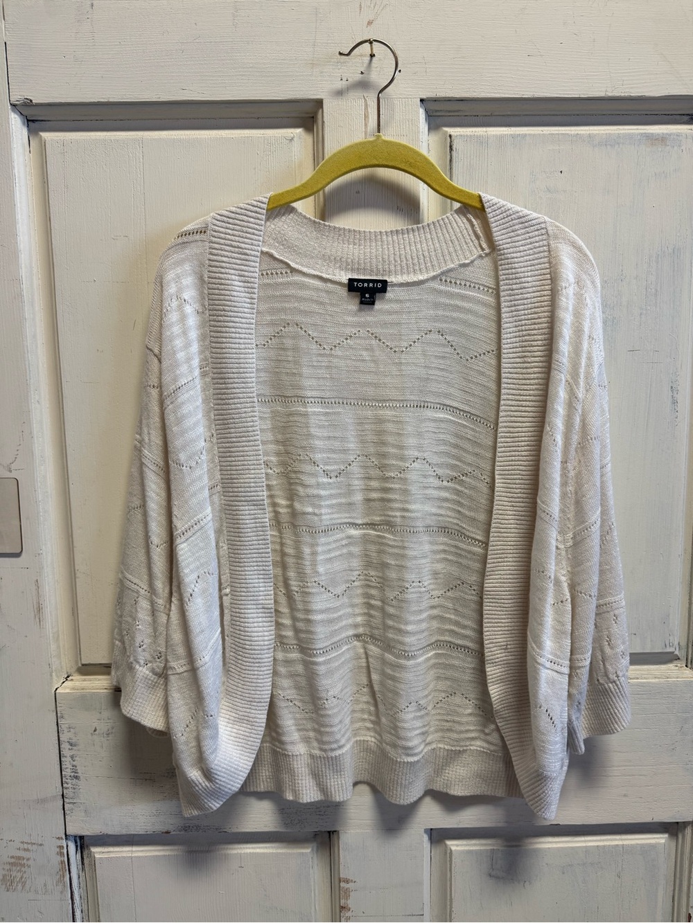 Women’s Torrid White Open-Front Knit Sweater
